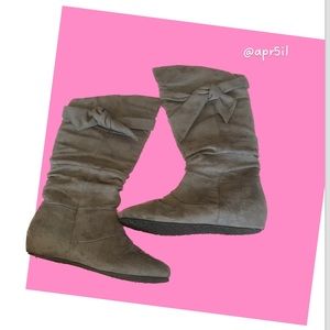 Gray Suede Boots